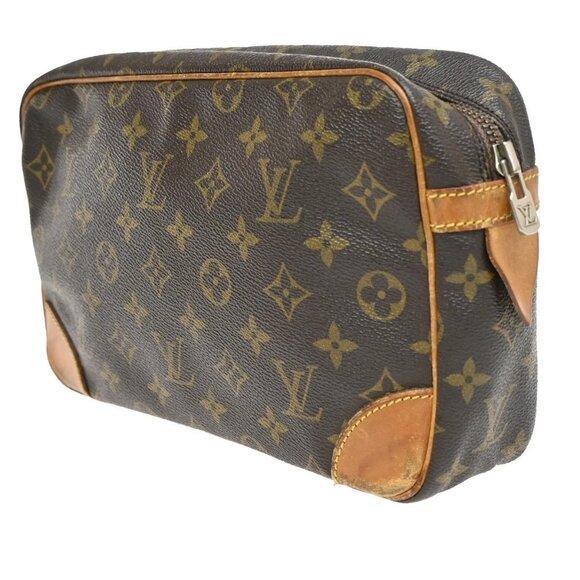 LOUIS VUITTON Compiegne 28 Clutch Bag Monogram Leather Brown GHW M51845 67FC090 - Picture 4 of 16